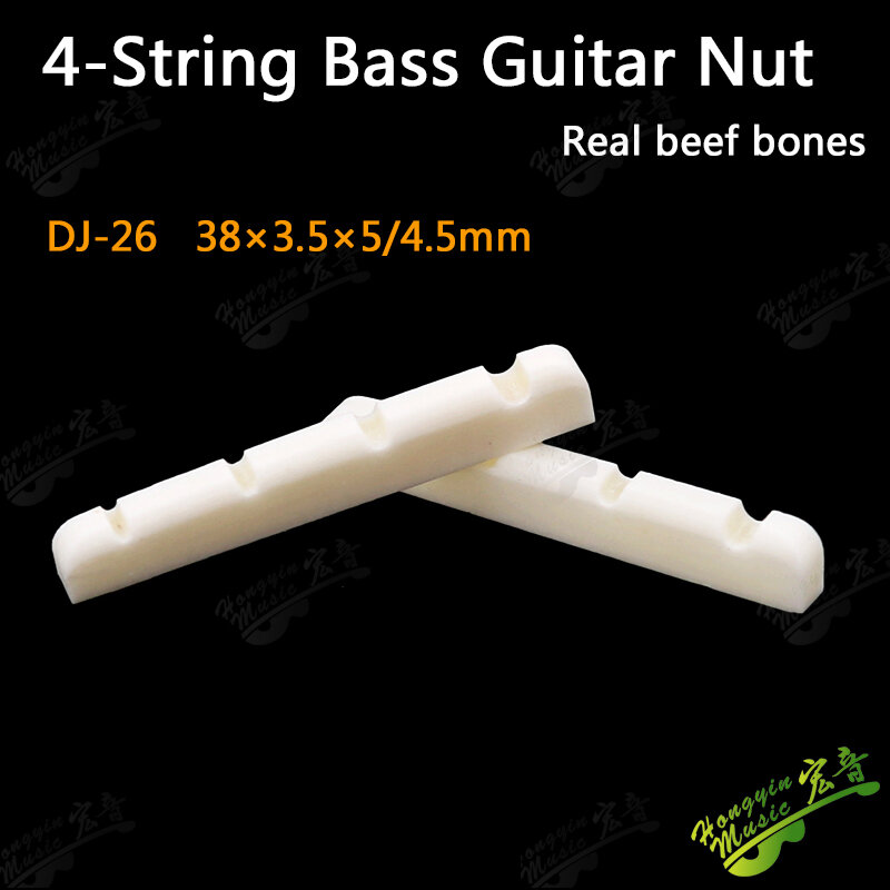 4 5 12 senar gitar Bass elektrik Aksesori jembatan tulang nyata sadel Slot tulang kacang gitar