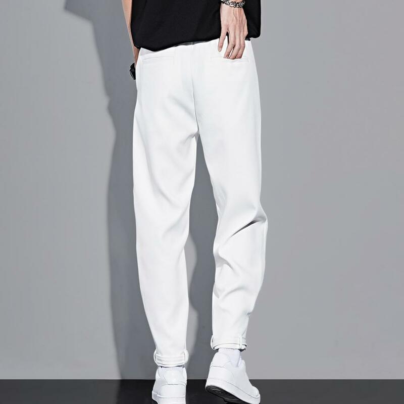 Męskie spodnie spodnie męskie z elastyczną talią z kieszeniami na kostki dla trening gimnastyczny odzież biznesowa lekkiego lodu dla wygody