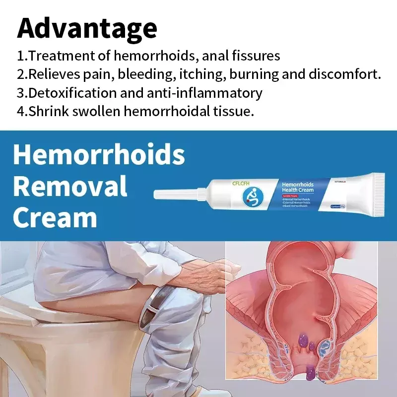 Hemorrhoids Treatment Cream Piles Pain Relief Ointment Intemal External Hemorrhoid Removal Anal Fissure Bleed Swell Medicine