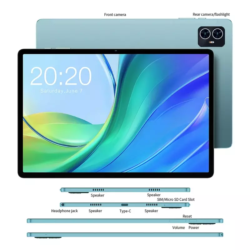 Teclast M50 Tablet Android 13 T606 6GB RAM 128GB ROM 10.1 "Tablet PC Incell completamente laminato VoLTE Dual 4G 13MP AI Camera 450g