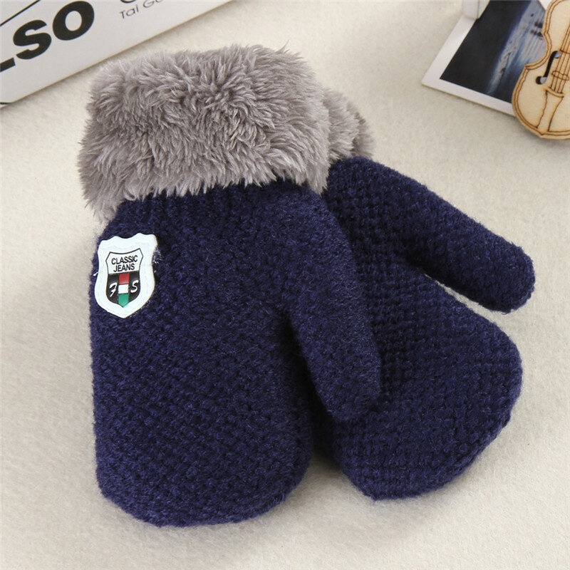 New Arrival Winter Baby Boys Girls Knitted Gloves Warm Rope Full Finger Mittens Gloves For Children Toddler Kids