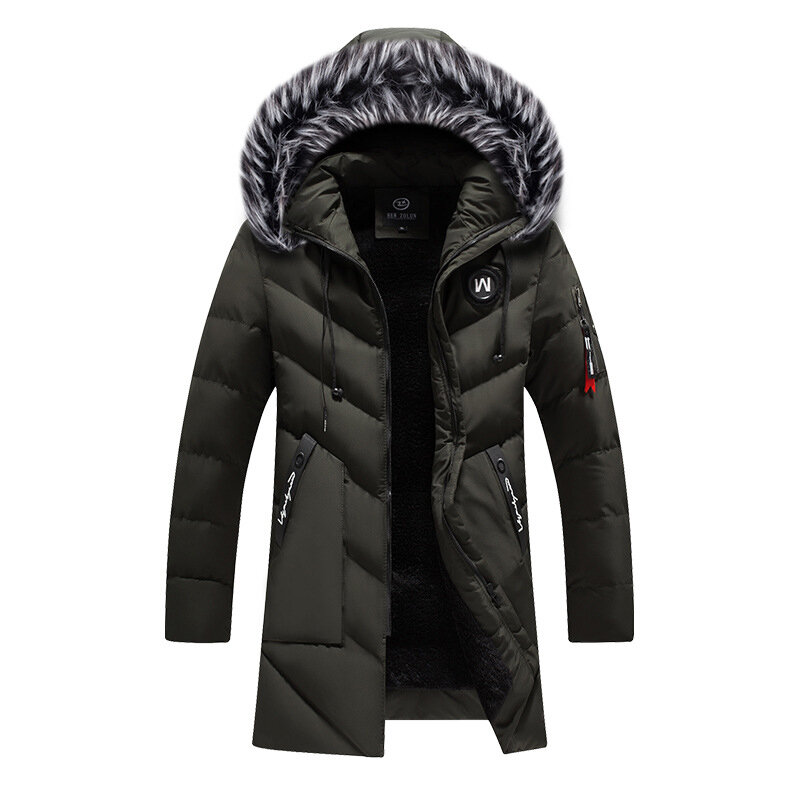 DIMUSI 남성용 롱 재킷, 모피 칼라 열 클래식 코트, 캐주얼 따뜻한 바람막이 패딩 재킷, 남성 의류, 겨울 패션