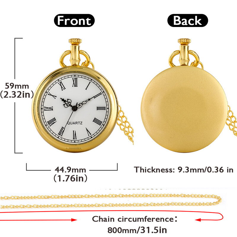 Rzymskie cyfry analogowe typu otwarta twarz złoty zegarek naszyjnik dla mężczyzn kobiet z mechanizmem kwarcowym antyczny stylowy prezent wisiorek zegarek