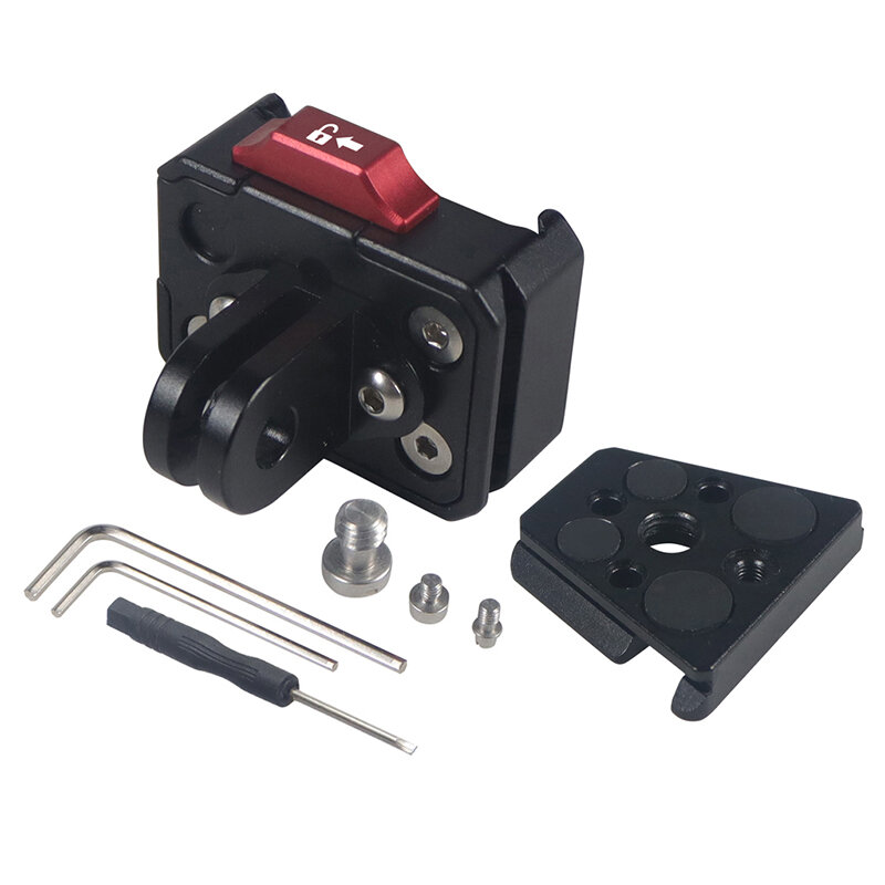 Quick Release Clamp Plate V-Lock Mount 1/4" Screw for 38mm Tripod Head Field Monitor LED Light Camera Adapter