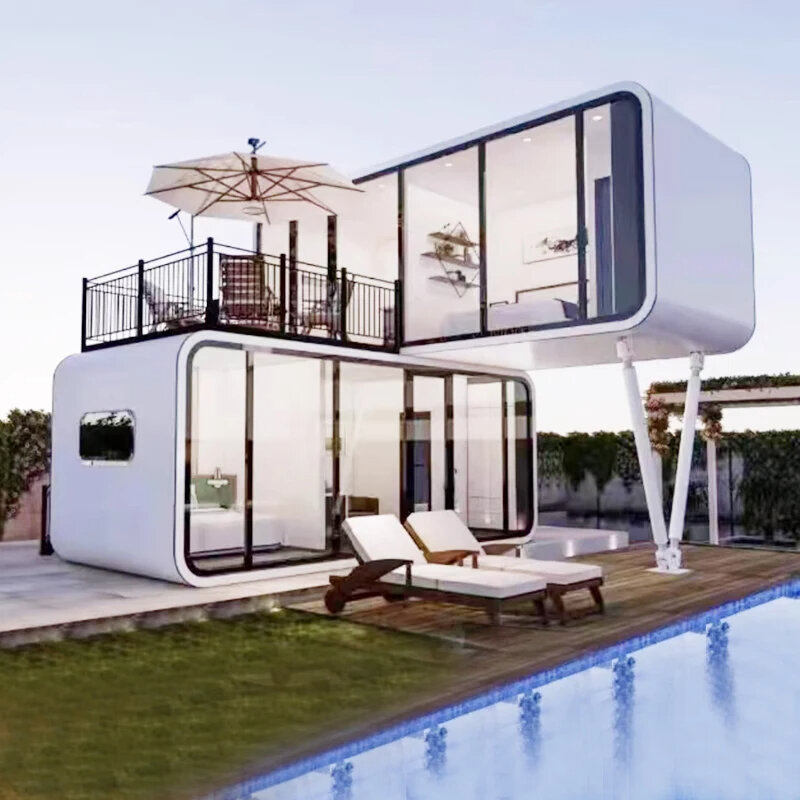 Pré-fabricada Prefab House Cabin Apple Design Modular Personalizado Vida ao ar livre Pod de escritório de trabalho Recipiente de estilo moderno de luxo