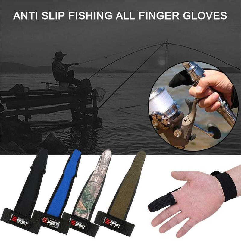Guantes de pesca protectores de un solo dedo, azul/rojo/Negro, antideslizantes, accesorios de fundición para pescadores, X9D7, 1 unidad