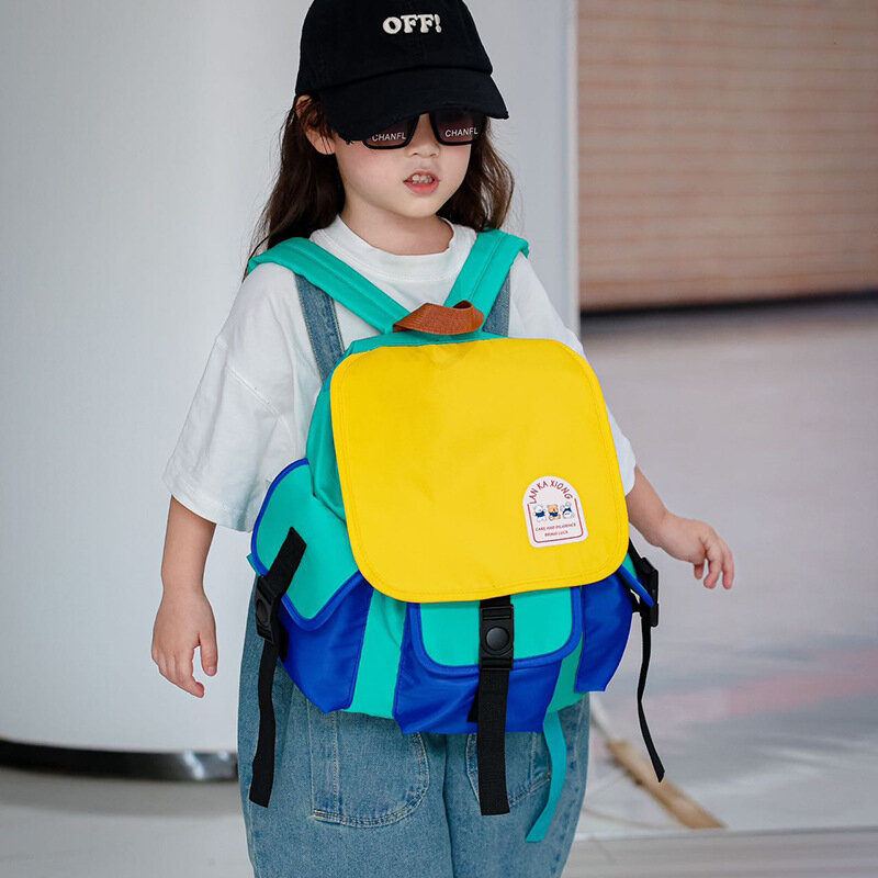 Tas punggung anak laki-laki dan perempuan, ransel sekolah modis wanita, tas kanvas untuk anak laki-laki dan perempuan