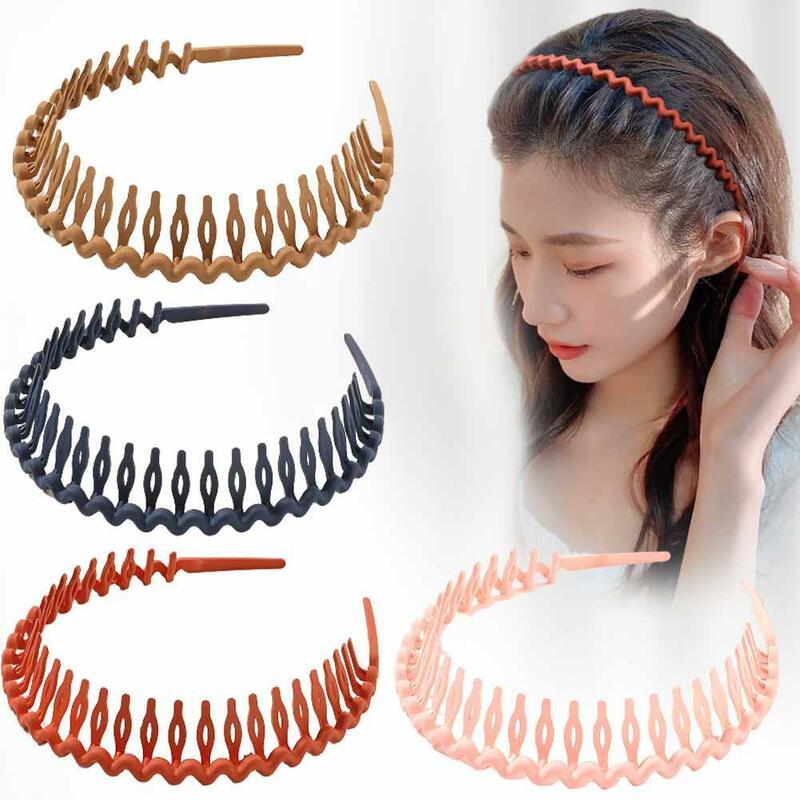 Plastic Teeth Headbands Wavy Headwear with combs Non-slip Thin Hair bands for Women Girls Hair DIY Styling Accessories
