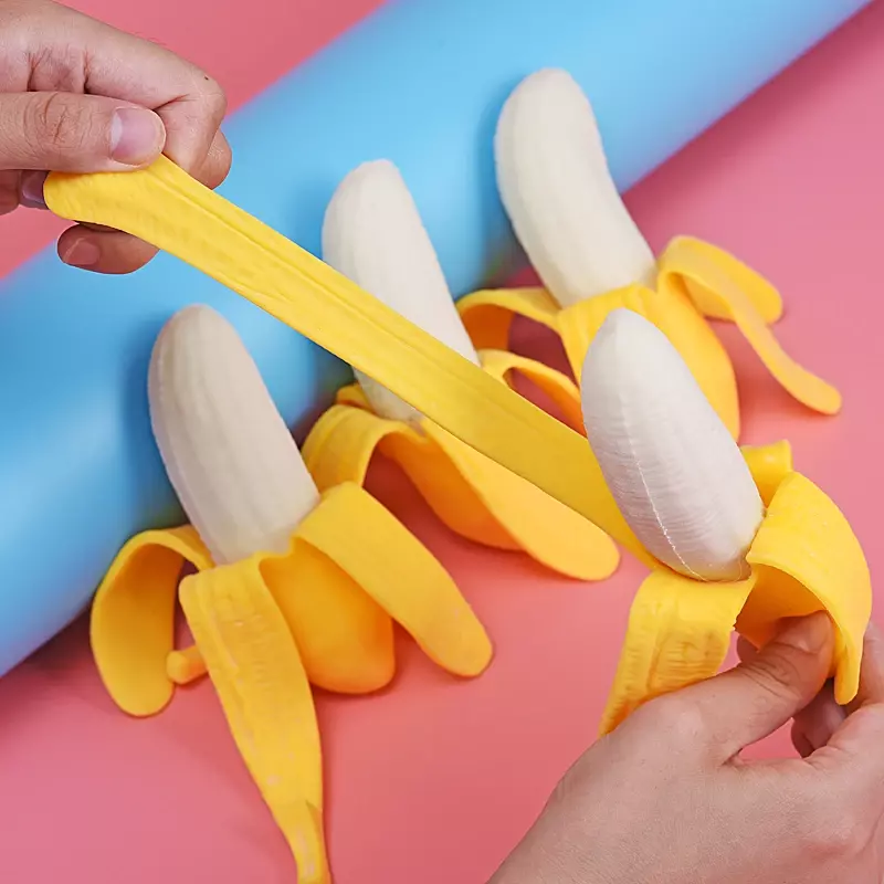 Funny Peeling Banana Pinch Music Toys, TPR Squeezing, Slow Rebound, Descompressão e Liberação Infantil, Simulação Fruit Toy Presentes
