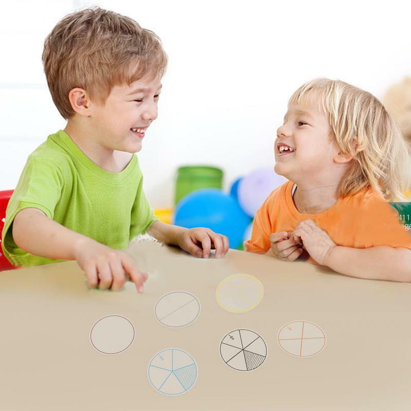 Círculos de Fração Coloridos para Matemática, Montessori Suave, Círculos de Fração Redonda, Frações Circle Gift, fácil de usar