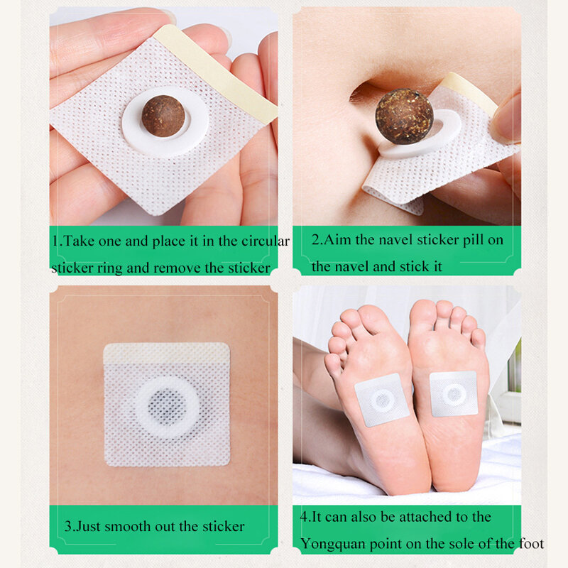 30 Stks/doos Natuurlijke Kruiden Navel Sticker Body Afslankmakende Patches Warme Voet Buik Maag Alsem Pasta Verwijdering