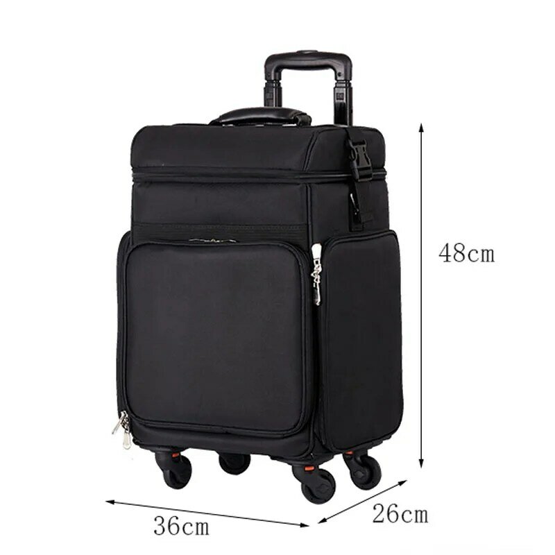 Oxford Cloth Makeup Case Large Capacity Professional Multi-functional Heel Makeup Nail Decorator Tool Multi-layer Trolley Case