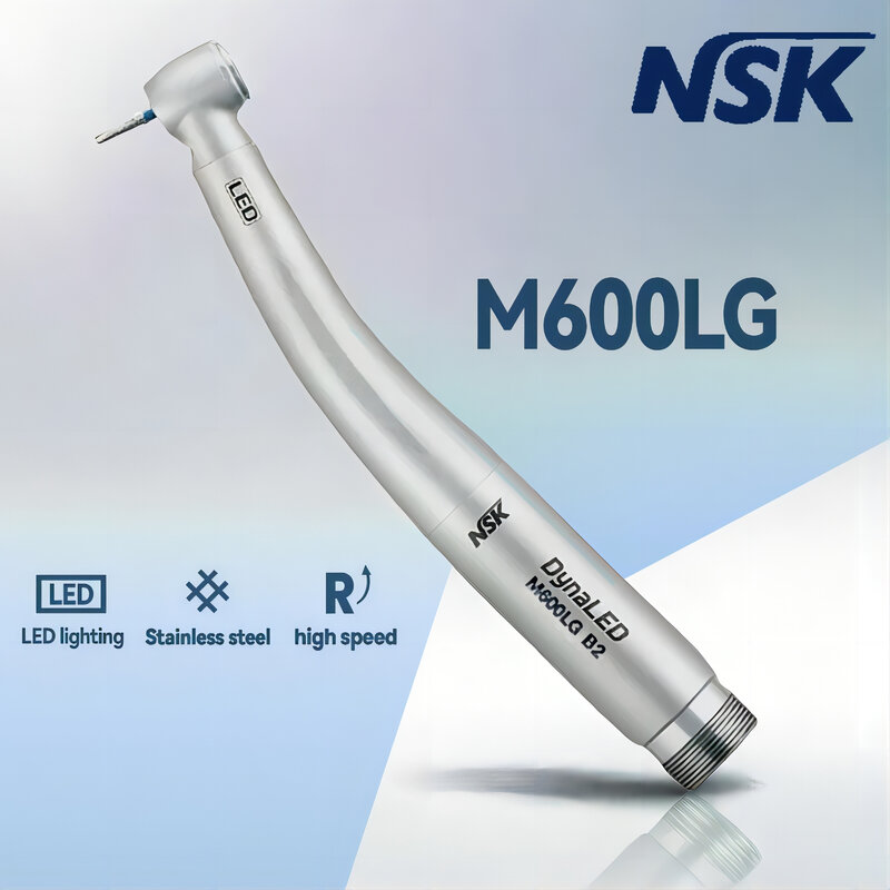 NSK handpiece M600LG dynaled พร้อม M4ไฟ LED ปุ่มกดความเร็วสูง handpiece อากาศ2/4หลุม dentista อุปกรณ์หมอฟัน