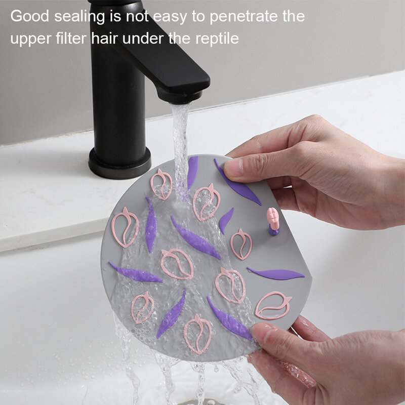 Bathroom Reusable Good Sealing Bathtub Drain With Flower Handle Tub Stopper Strong Adsorption Easy To Clean Non Slip Laundry