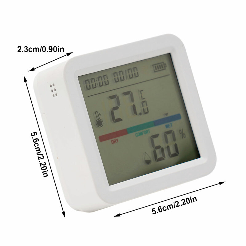 Sensor temperatur dan kelembapan WiFi cerdas dengan Sensor temperatur dan kelembapan WiFi pintar dengan tampilan LCD Tuya dalam ruangan