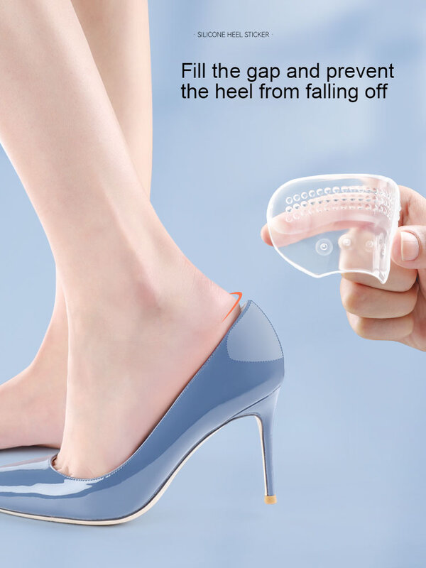 แผ่นแปะป้องกันส้นเท้าทำจากซิลิโคนแผ่นเจลรองส้นรองเท้าปรับขนาดได้กันลื่นสำหรับป้องกันการสึกหรอ