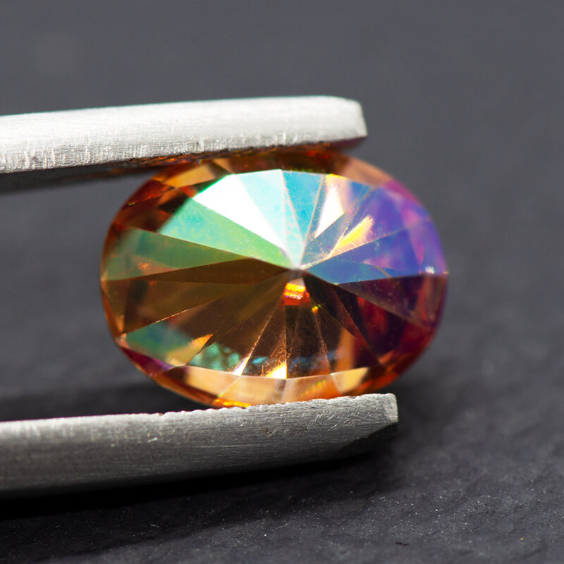 Piedra de moissanita de corte ovalado de Color granate, Diamante cultivado en laboratorio, materiales de fabricación de joyas de piedras preciosas con certificado GRA