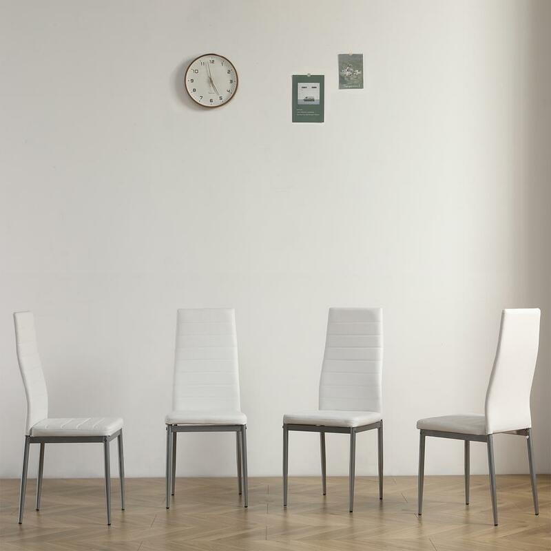 Cadeiras de Jantar com Almofada e Perna Metálica, Conjunto de 4, Cozinha, Restaurante