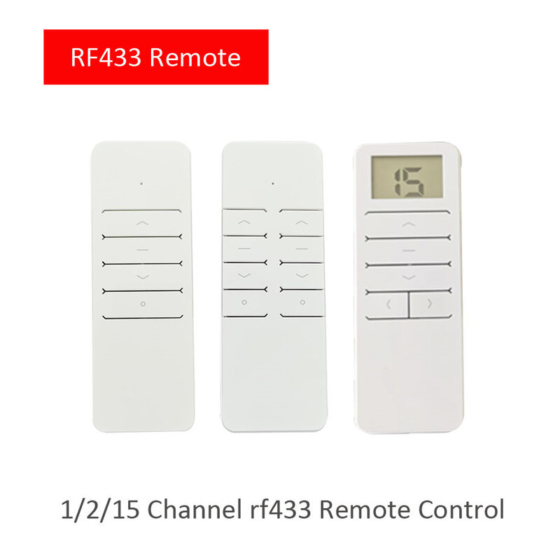 Baru RF433 Remote Controller 1/2/15 Channel untuk Dooya RF433 Tirai Motor KT320/DT52/DT82/DT360/Tuya RF433 Tirai Motor