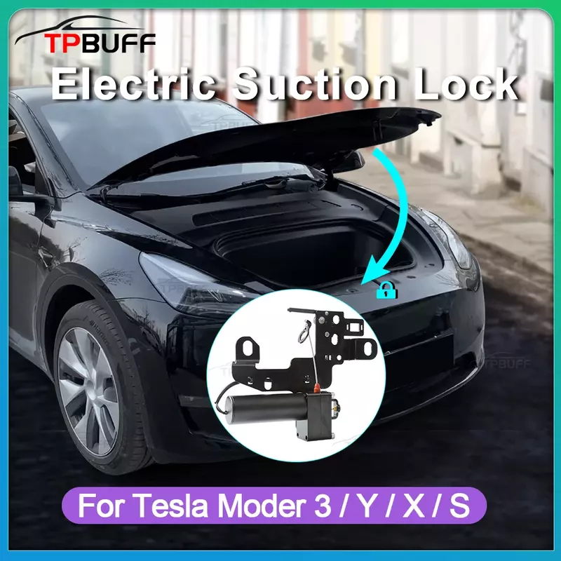 TPBUFF-cerradura eléctrica de cierre suave para Tesla, Modelo 3 Y, caja de repuesto frontal, 2021-2024, Highland, accesorios 2023
