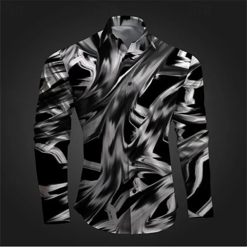 2024 Retro Irregular Casual Men's Soft and Comfortable 2024 Spring and Summer New Button Fashion Design Plus Size Men's Shirt