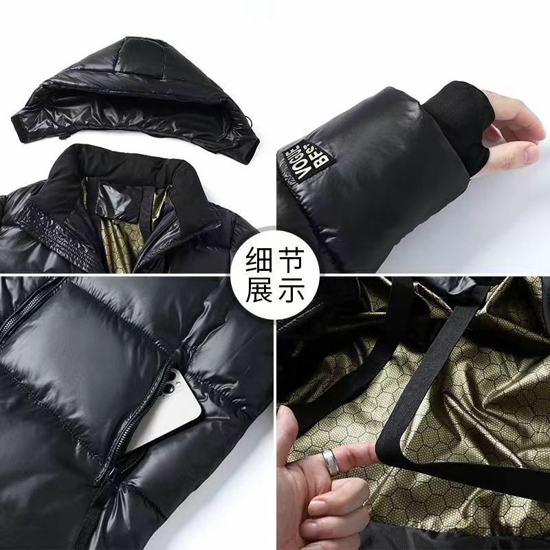 2024 Winter Parka Coats Men Luxury Fashion New Section Casual Thicken Cotton Parka Hooded Outwear Windproof Warm Jackets Hoodies