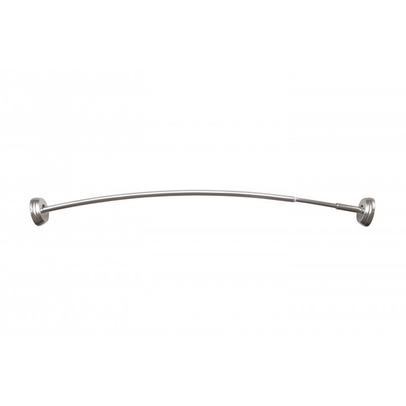 Better Homes & Gardens 50" to 72" Curved Shower Curtain Rod, Brushed Nickel