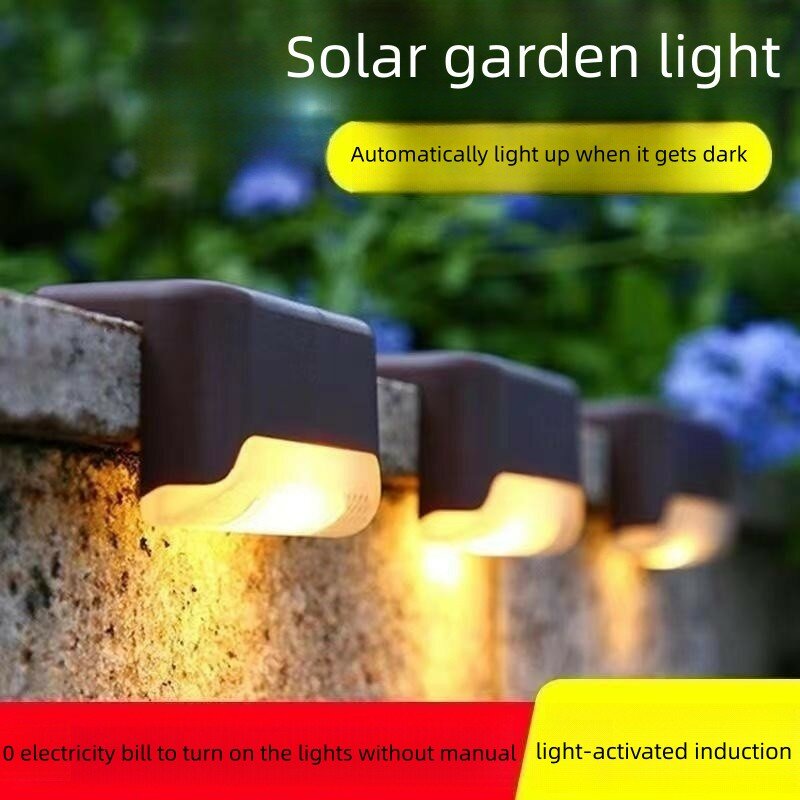 Luzes decorativas impermeáveis da parede solar, Passos do jardim, Cerca da escadaria, Automático Light Up, Ao ar livre