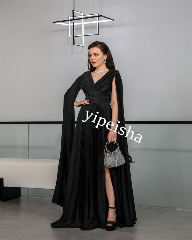 Jiayigong satynowa suknia na bal balowy w stylu Empire szyta na miarę długa suknia suknia saudyjska