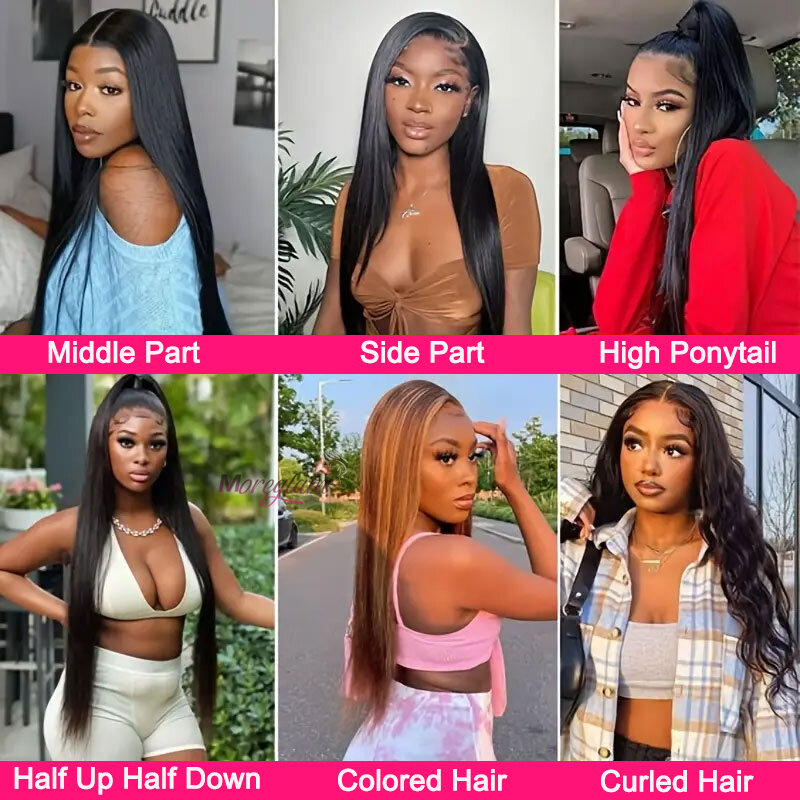 30 Inch 5x5/6x6 HD Lace Closure Wigs Baby Hair Silky Straight Bleached Knots Glueless 13x4 HD Lace Full Frontal Wigs Pre Plucked