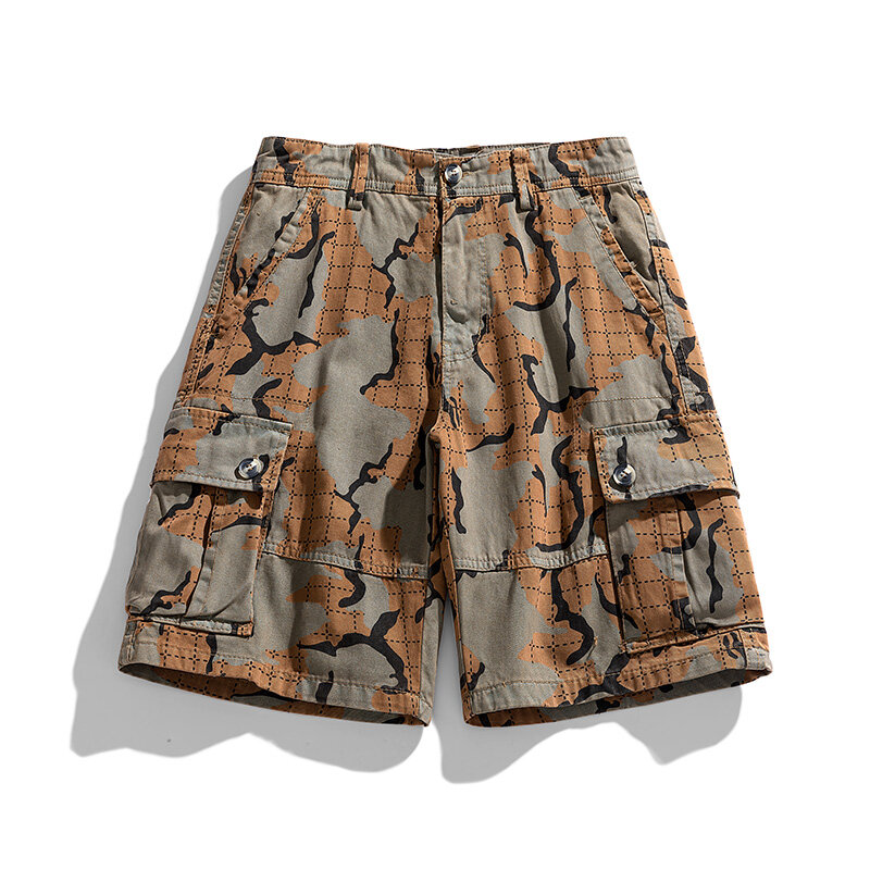 Shorts táticos multi bolsos para homens, shorts militares de algodão respirável, caminhadas ao ar livre, extragrandes, verão