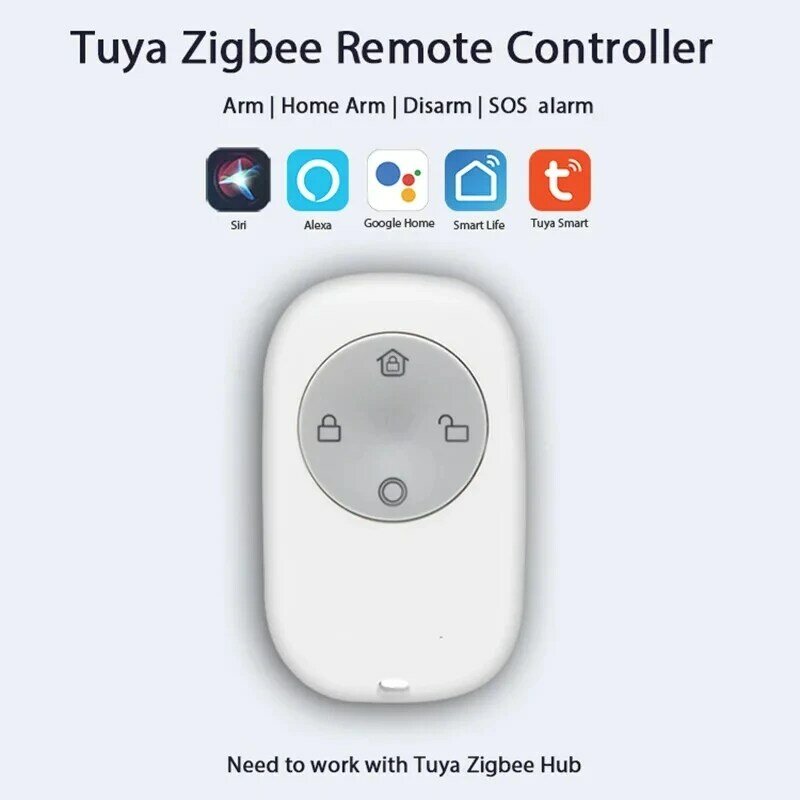 Tuya Smart Zigbee3.0 Remote Arm Disarm Home Arm SOS Button 4 Key Feature Remote Control By Smart Life App