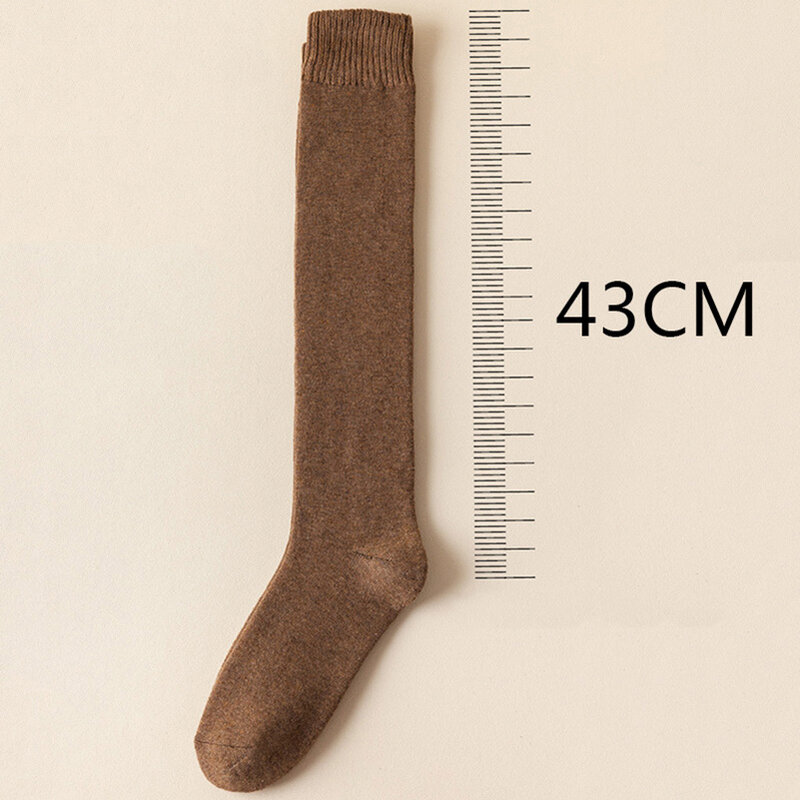 EU38-45 długie nogi zimowe męskie pogrubione wełniane skarpety popularna termiczna ręcznik kompresyjny wysokie skarpety wygodne ciepłe buty na łydki