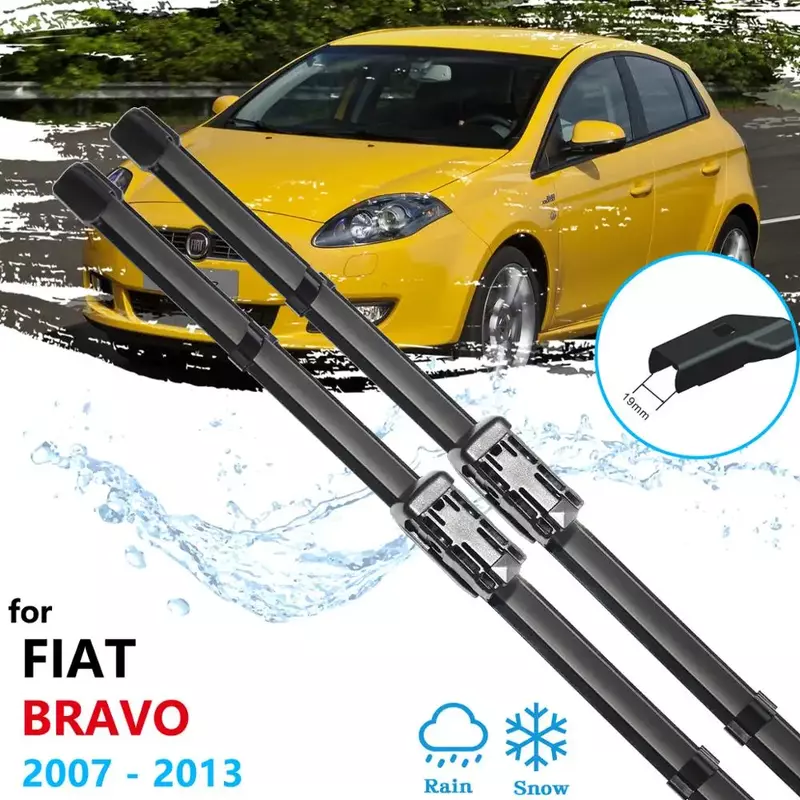 แปรงปัดกระจกรถยนต์สำหรับ Fiat Bravo 2007 2008 2009 2010 2011 2012 2013อุปกรณ์เสริมสำหรับรถยนต์ใบที่ปัดน้ำฝนกระจกหน้าต่างด้านหน้า