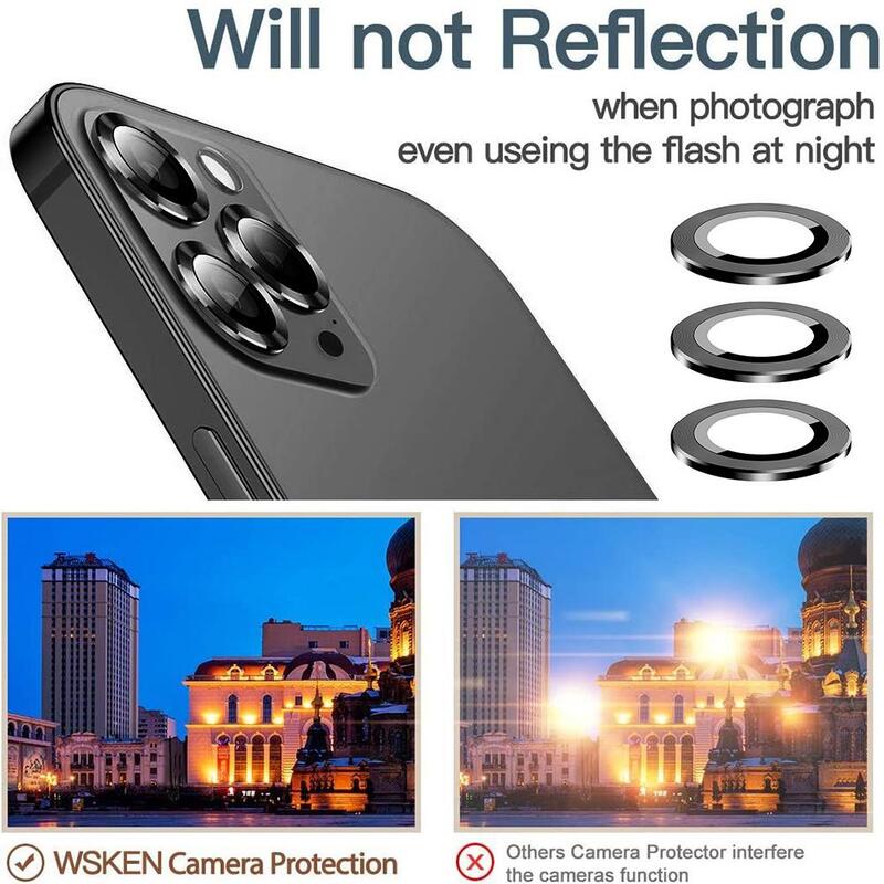 Película protectora de lente de teléfono móvil adecuada para Apple 15 Pro, película de lente de ojo de águila, patrón de CD de Metal, película colorida Y2K6