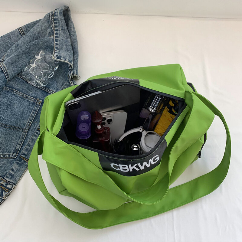 Saco de bagagem com logotipo, Fashionable Gym Sports Bag, Padrão personalizado de nome personalizado, Separação molhada seca, Yoga Swimming Bag