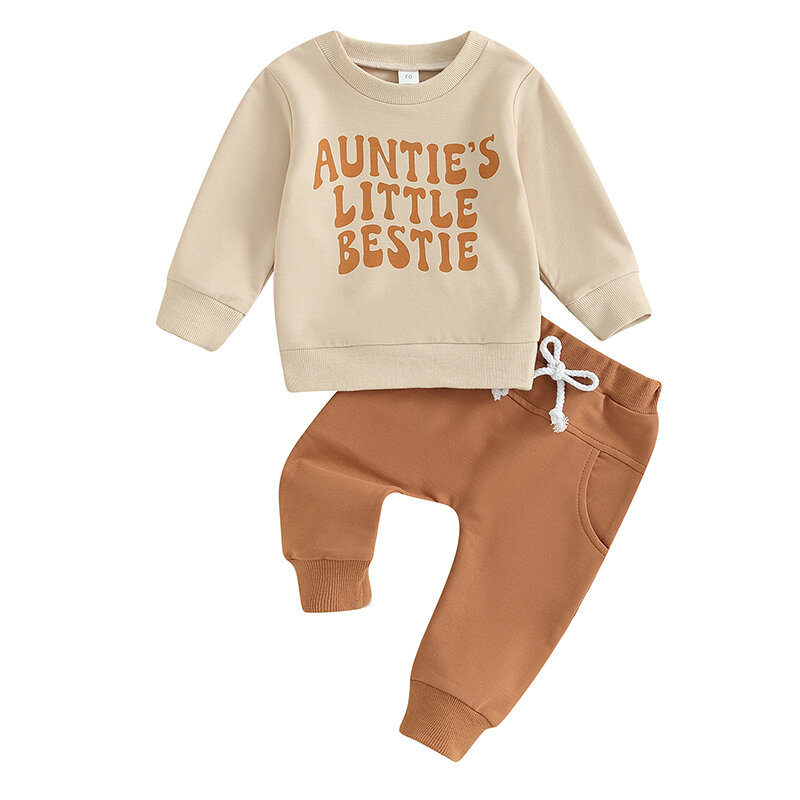Комплект одежды Lioraitiin для маленьких мальчиков 0-3 лет, 2023-09-21, пуловер с длинным рукавом и надписью, свитшот, брюки