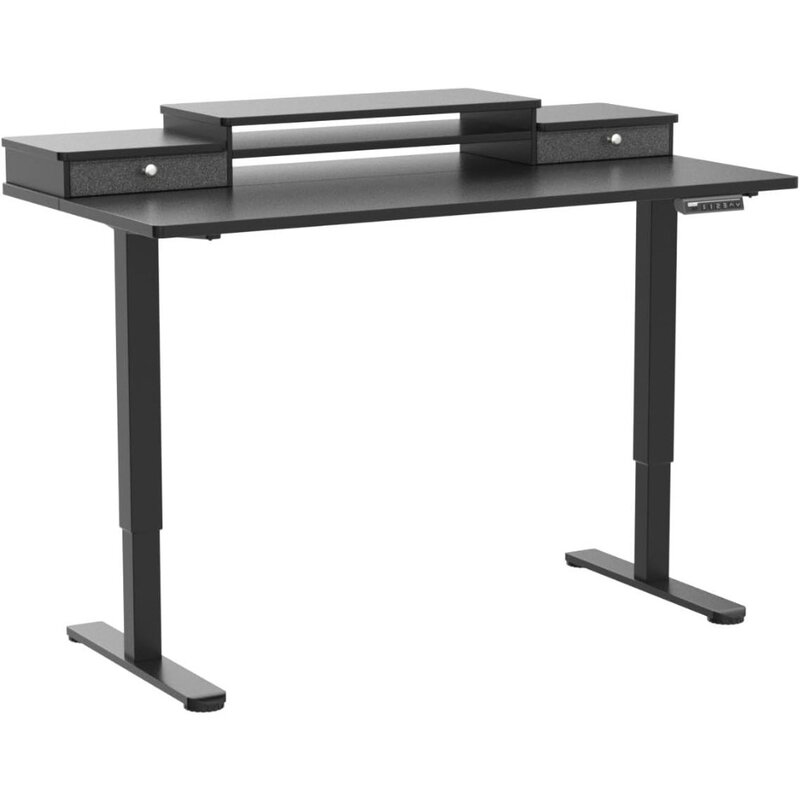 โต๊ะพับได้ไฟฟ้า ergear พร้อมลิ้นชักคู่โต๊ะทำงานปรับความสูงได้48X24นิ้วโต๊ะซิงอัพโต๊ะคอมพิวเตอร์ตั้งโต๊ะสำหรับสำนักงานบ้าน