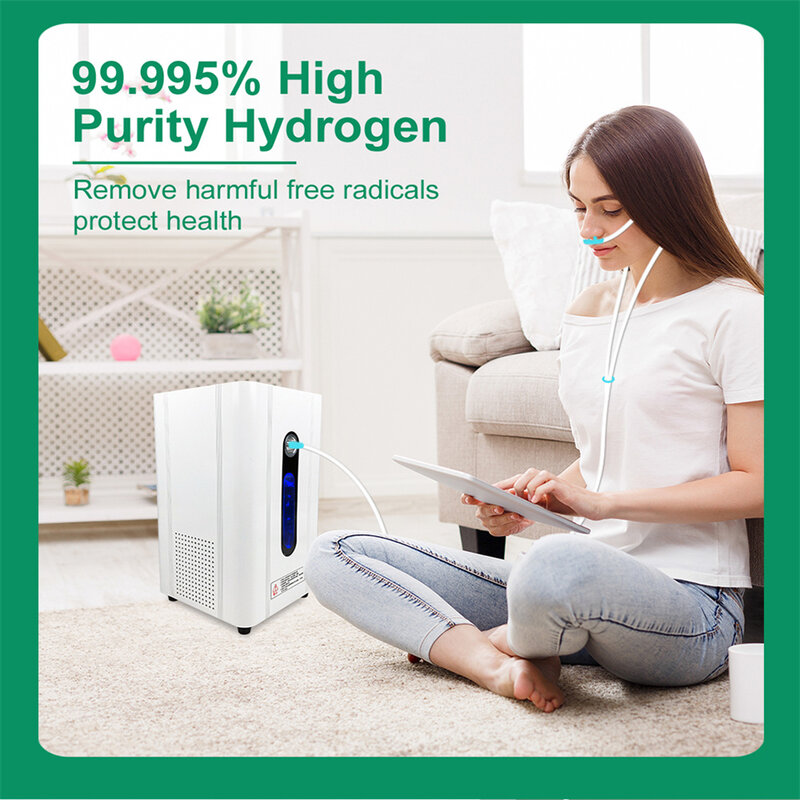 Hydrogen Water Generator Portable Molecular  Hydrogen Inhalation Machine for Wellness 99.99%  Purity Low Noise SPE/PEM 150ml/min