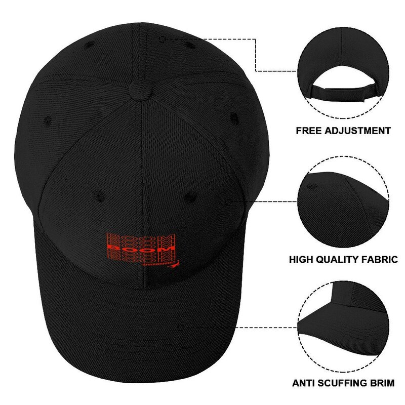 BOOM gorra de béisbol para hombres y mujeres, sombreros de Cosplay de moda