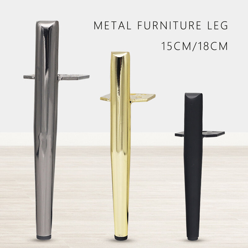 4 pezzi gambe per mobili in metallo 15/18cm piedini per divano porta TV in oro nero mobile da bagno letto piedini per tavolino supporto gambe di ricambio