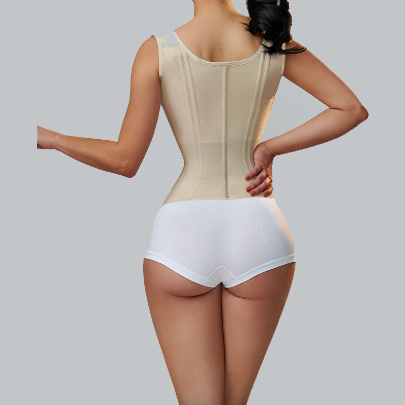 Fajas Colombia nas Frauen Doppel kompression Taillen trainer Korsett mit knochen verstellbarem Reiß verschluss und Haken augen Flat Belly Body Shaper