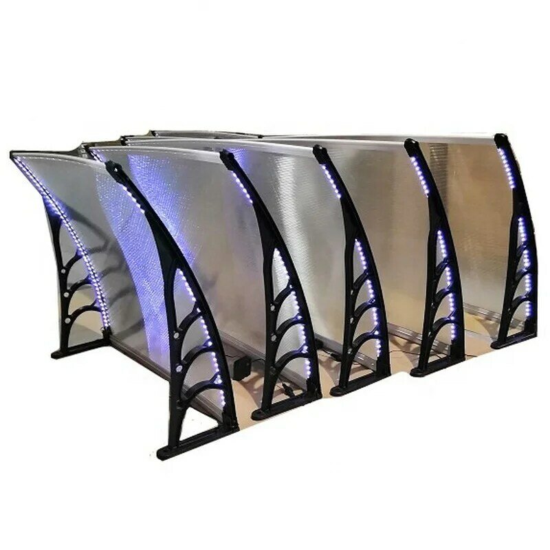 LED Solar Door Window tenda da sole per esterni copertura per Patio protezione da neve per pioggia UV lastra cava in policarbonato da 5.0mm