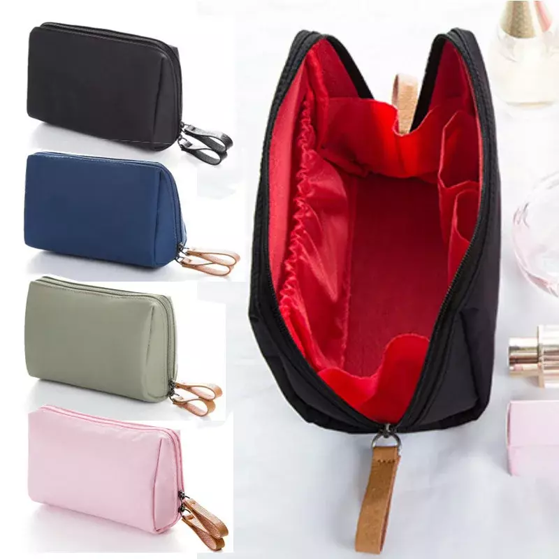 Tas kosmetik baru 2023 tas kosmetik warna polos sederhana untuk wanita kantong tas perlengkapan mandi tahan air membuat dompet Case panas Dropshipping
