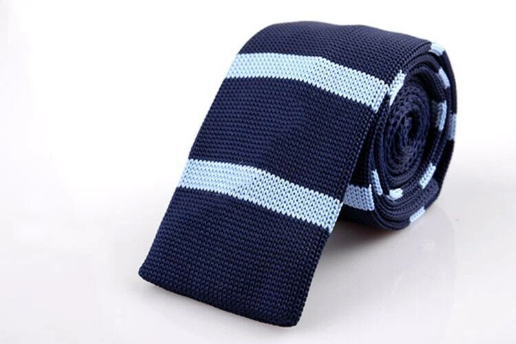 Fashion Slim 5CM Cotton knit Colored Stripes Tie for Business Wedding Office Party Narrow Necktie Accessory