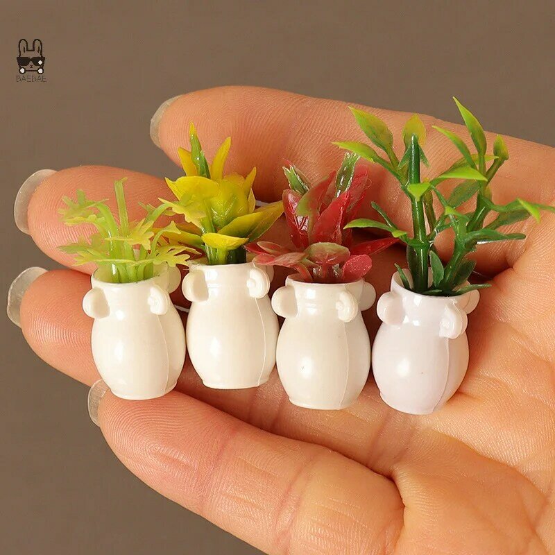 1:12 casa delle bambole in miniatura piante verdi vaso di fiori in vaso modello Bonsai giardino decorazioni per la casa giocattolo casa delle bambole accessori