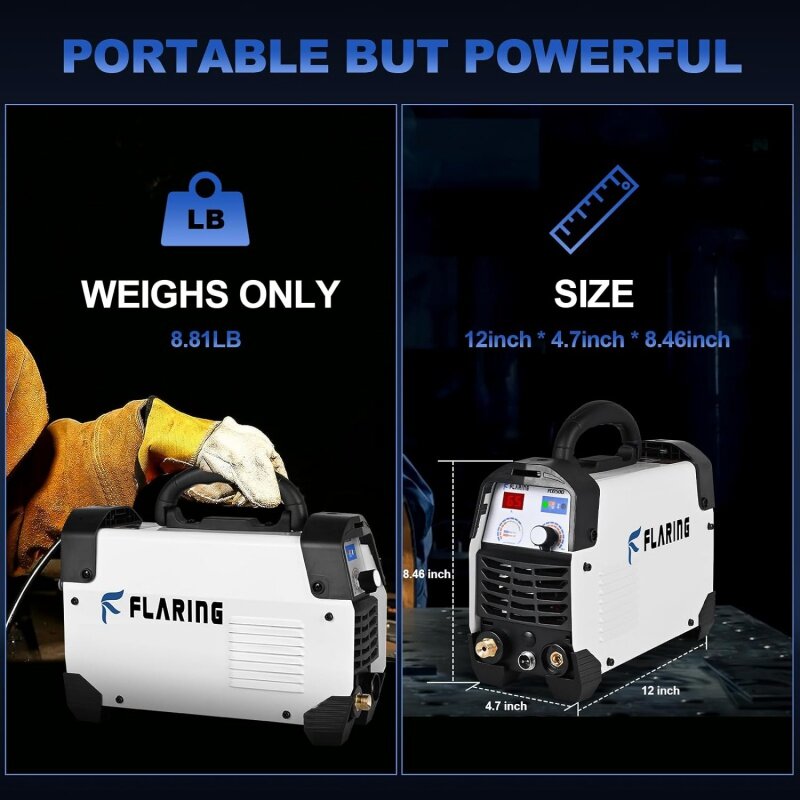 FLARING-Máquina de Cortador de Plasma, Dupla Tensão, Inversor Digital IGBT, Potência, 5, 8, 65Amps, 120V, 240V