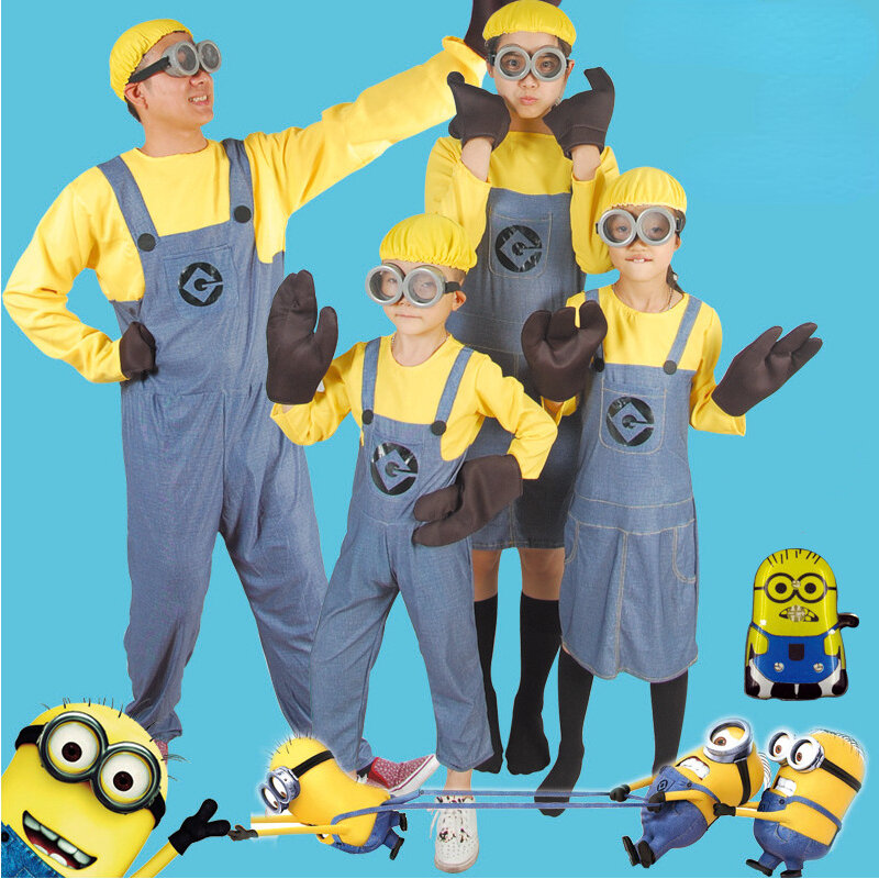 Anime Minion Full Family Cosplay Costume pour enfants et adultes, robe pour garçons et filles, combinaisons pour enfants, mascarnaval, Tim ade, Moi moche et clérose ant, habillage de fête