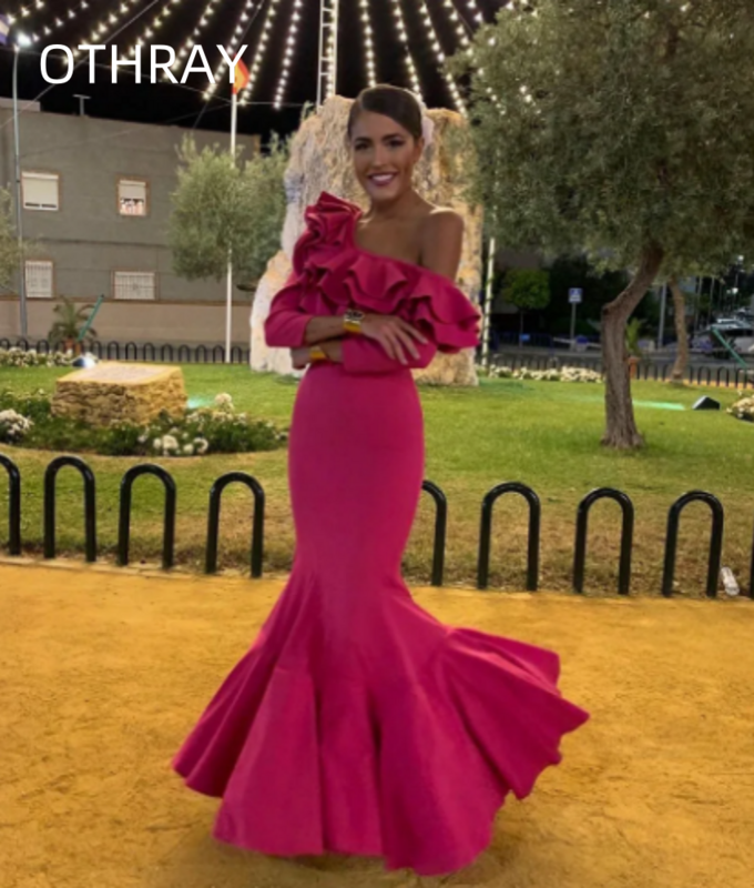 Женское вечернее платье-Русалка Plest, фиолетовое платье на бретельках с длинными рукавами для выпускного вечера, 2024