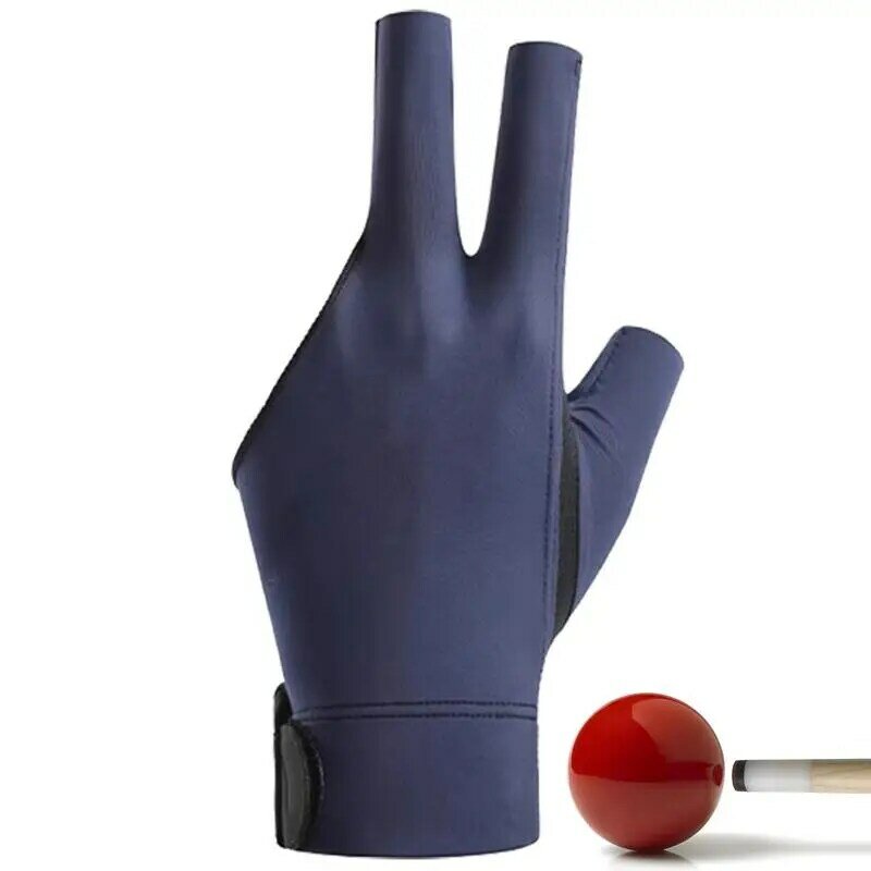 3 Finger Gloves Exercise Gloves Slip Adjustable Breathable Silky Thin Billiards Splicing Process 3 Open Finger Pool Table Gloves
